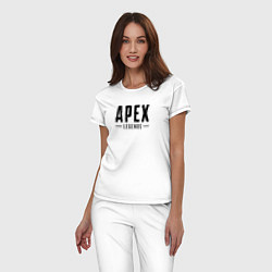 Пижама хлопковая женская Логотип игры Apex Legends, цвет: белый — фото 2