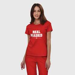Пижама хлопковая женская Real Madrid Football Club Классика, цвет: красный — фото 2