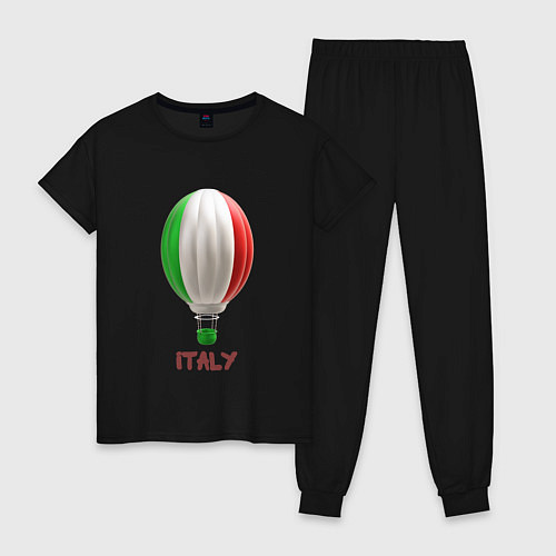 Женская пижама 3d aerostat Italy flag / Черный – фото 1