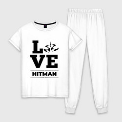 Пижама хлопковая женская Hitman Love Classic, цвет: белый