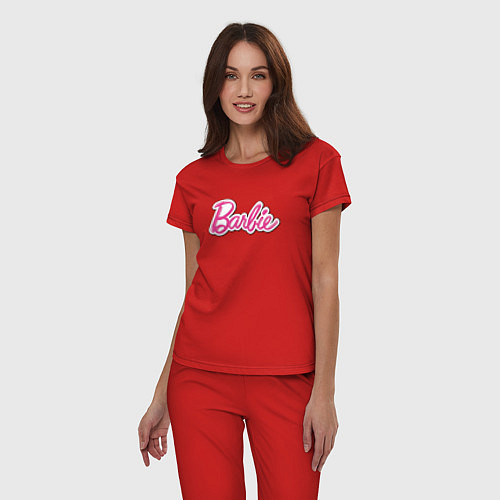 Женская пижама Barbie logo / Красный – фото 3