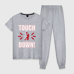 Пижама хлопковая женская Тачдаун Touchdown, цвет: меланж