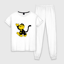 Пижама хлопковая женская Wu-Tang Monkey, цвет: белый