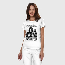 Пижама хлопковая женская Led Zeppelin Black, цвет: белый — фото 2