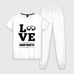 Пижама хлопковая женская Infiniti Love Classic, цвет: белый