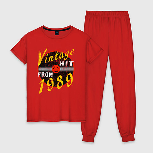 Женская пижама Винтажный хитяра с 1989 / Красный – фото 1