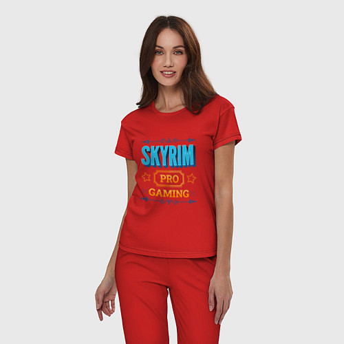 Женская пижама Игра Skyrim pro gaming / Красный – фото 3