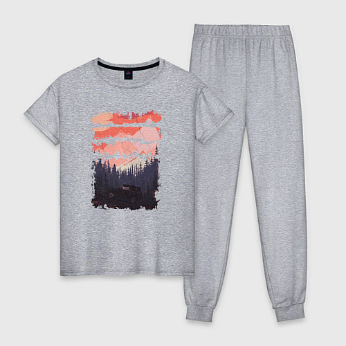 Женская пижама Бездорожье и закат / Меланж – фото 1