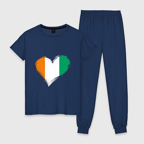 Женская пижама Сердце - Ирландия / Тёмно-синий – фото 1