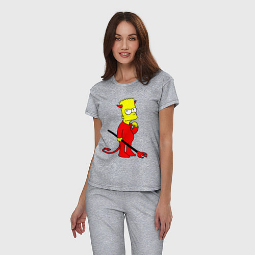 Женская пижама Bart Simpson - devil / Меланж – фото 3