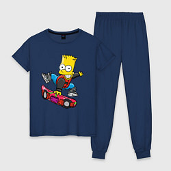 Женская пижама Барт Симпсон - крутой скейтбордист