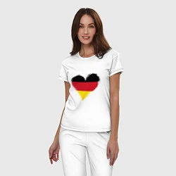 Пижама хлопковая женская Сердце - Германия, цвет: белый — фото 2