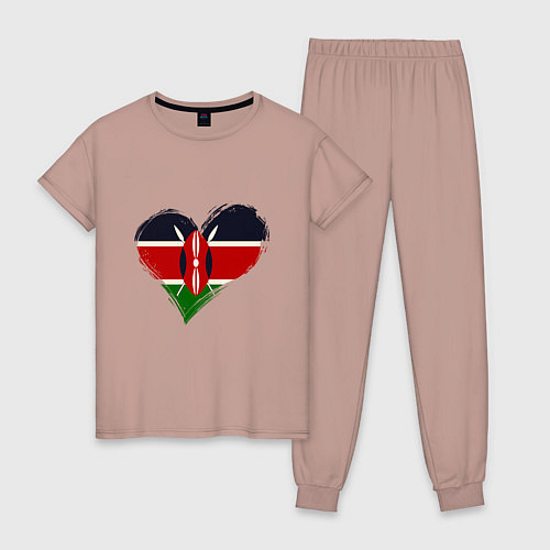 Женская пижама Сердце - Кения / Пыльно-розовый – фото 1