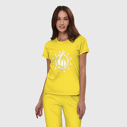 Пижама хлопковая женская In flames - logo neon, цвет: желтый — фото 2