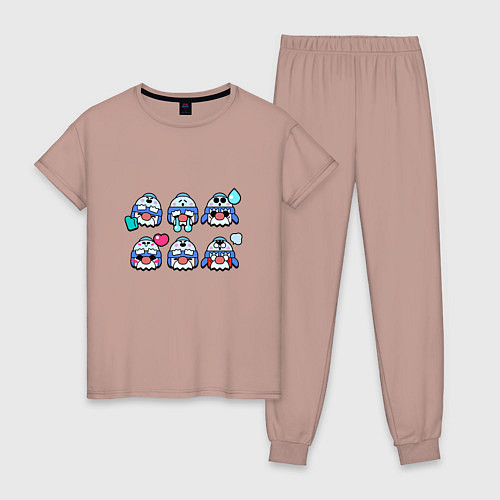 Женская пижама Значки на Гэйл Пины Бравл Старс Gale / Пыльно-розовый – фото 1