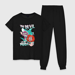 Пижама хлопковая женская The Devil wears prada - Shark, цвет: черный