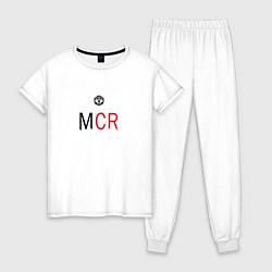 Пижама хлопковая женская Manchester United - Ronaldo MCR 202223, цвет: белый