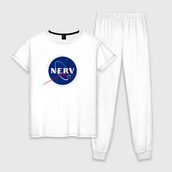Пижама хлопковая женская NASA NERV, цвет: белый