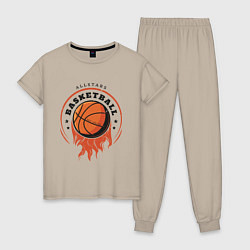 Пижама хлопковая женская Allstars Basketball, цвет: миндальный