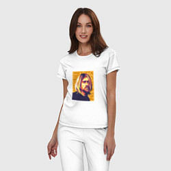 Пижама хлопковая женская Nirvana - Cobain, цвет: белый — фото 2