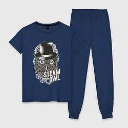 Пижама хлопковая женская Steam owl, цвет: тёмно-синий