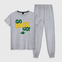 Пижама хлопковая женская GO Pack GO! ВПЕРЕД! американский футбол, цвет: меланж