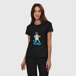 Пижама хлопковая женская Doggy Dad, цвет: черный — фото 2