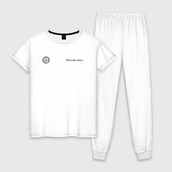 Пижама хлопковая женская Logo Mercedes-Benz, цвет: белый