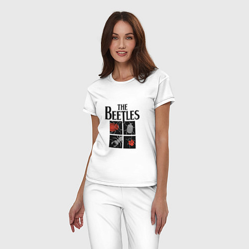 Женская пижама The Beatles - Жуки / Белый – фото 3