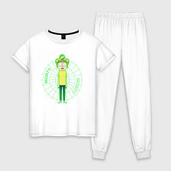 Пижама хлопковая женская Game Morty, цвет: белый