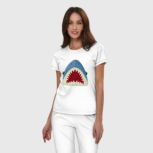 Женская пижама Красивая акула / Белый – фото 3
