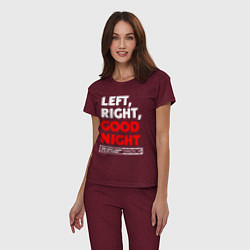 Пижама хлопковая женская Left righte good night, цвет: меланж-бордовый — фото 2