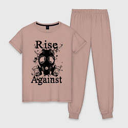Пижама хлопковая женская Rise Against rock, цвет: пыльно-розовый
