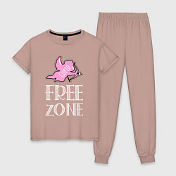 Пижама хлопковая женская Cupid free zone, цвет: пыльно-розовый
