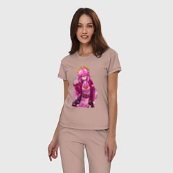 Пижама хлопковая женская Яэ Мико на стиле - Геншин Импакт, цвет: пыльно-розовый — фото 2