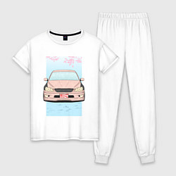 Пижама хлопковая женская Toyota Altezza stance alternative, цвет: белый