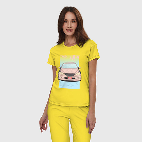 Женская пижама Toyota Altezza stance alternative / Желтый – фото 3