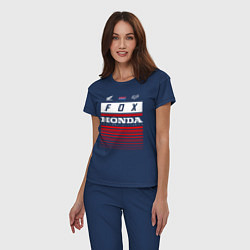 Пижама хлопковая женская Honda racing, цвет: тёмно-синий — фото 2