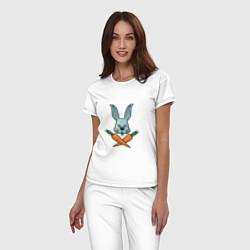 Пижама хлопковая женская Carrot - Bunny, цвет: белый — фото 2