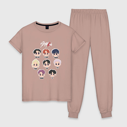 Женская пижама Stray Kids Chibi / Пыльно-розовый – фото 1