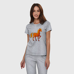 Пижама хлопковая женская Добрый конь, цвет: меланж — фото 2