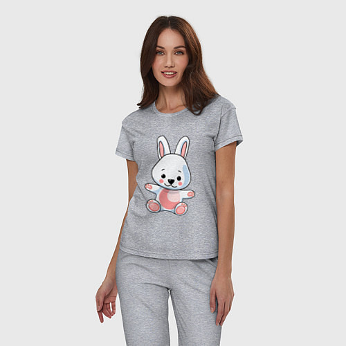 Женская пижама Кролик твой / Меланж – фото 3