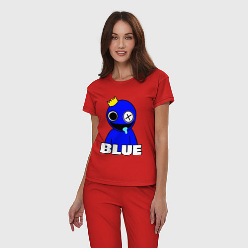 Женская пижама Радужные друзья улыбчивый Синий / Красный – фото 3