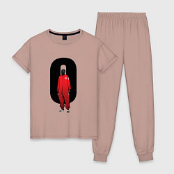 Пижама хлопковая женская Slipknot - ноль, цвет: пыльно-розовый