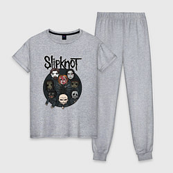 Пижама хлопковая женская Slipknot art fan, цвет: меланж