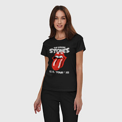 Пижама хлопковая женская The Rolling Stones 78, цвет: черный — фото 2