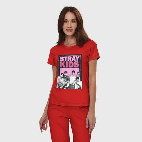 Женская пижама Stray Kids boy band / Красный – фото 3