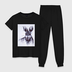 Пижама хлопковая женская Rabbit symbol 2023, цвет: черный