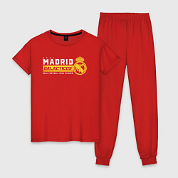 Пижама хлопковая женская Real Madrid galacticos, цвет: красный