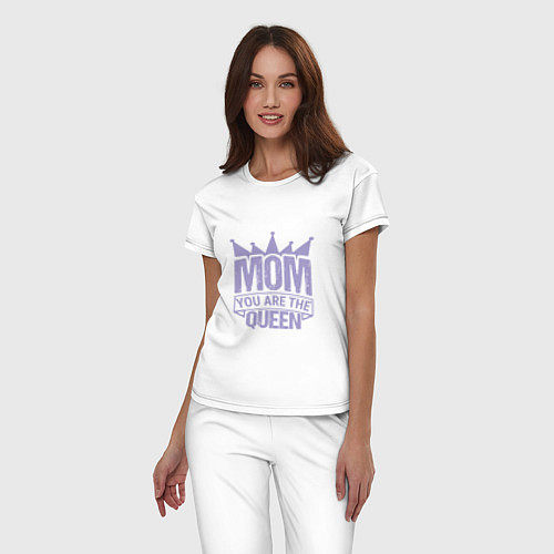 Женская пижама Мама - моя королева / Белый – фото 3
